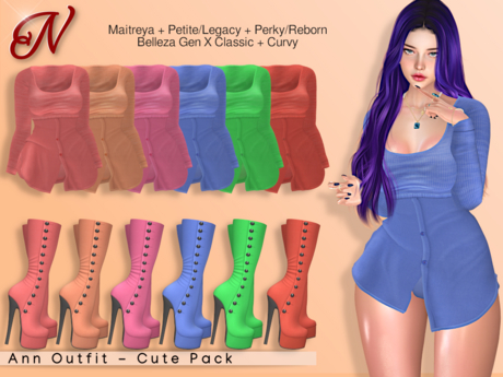 Second Life Marketplace - New PROMO Nina Nerys - Ann Outfit Cute Pack